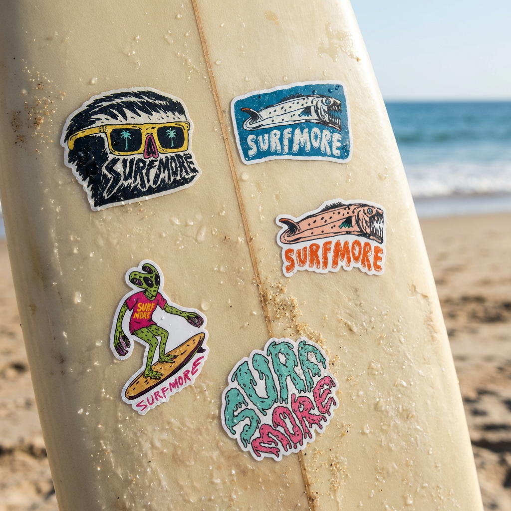 SURFMORE Sticker Pack i 5 unikke klistermærker