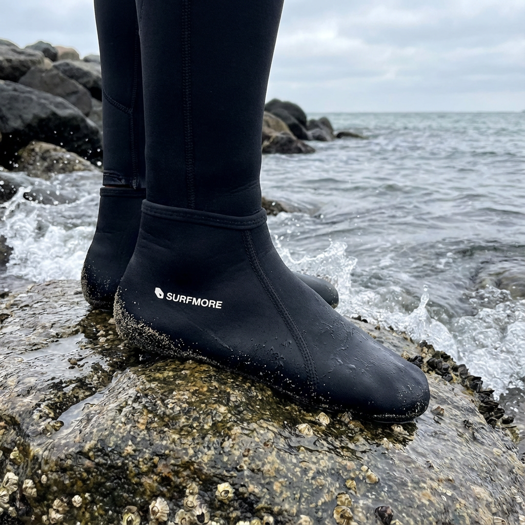 SURFMORE Neopren Sokker (3mm) i sort på sten