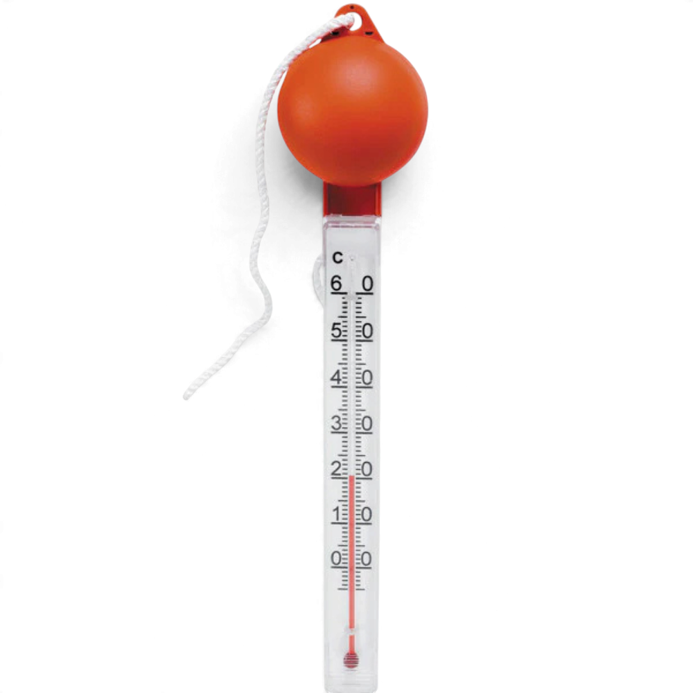 Badevandstermometer med flydende orange bold