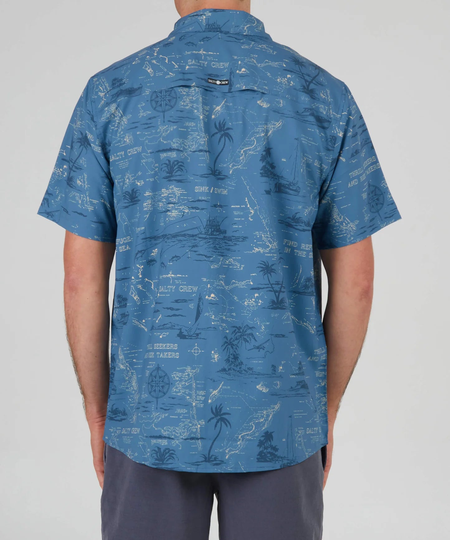Salty Crew Seafarer S/S Tech Woven - Slate