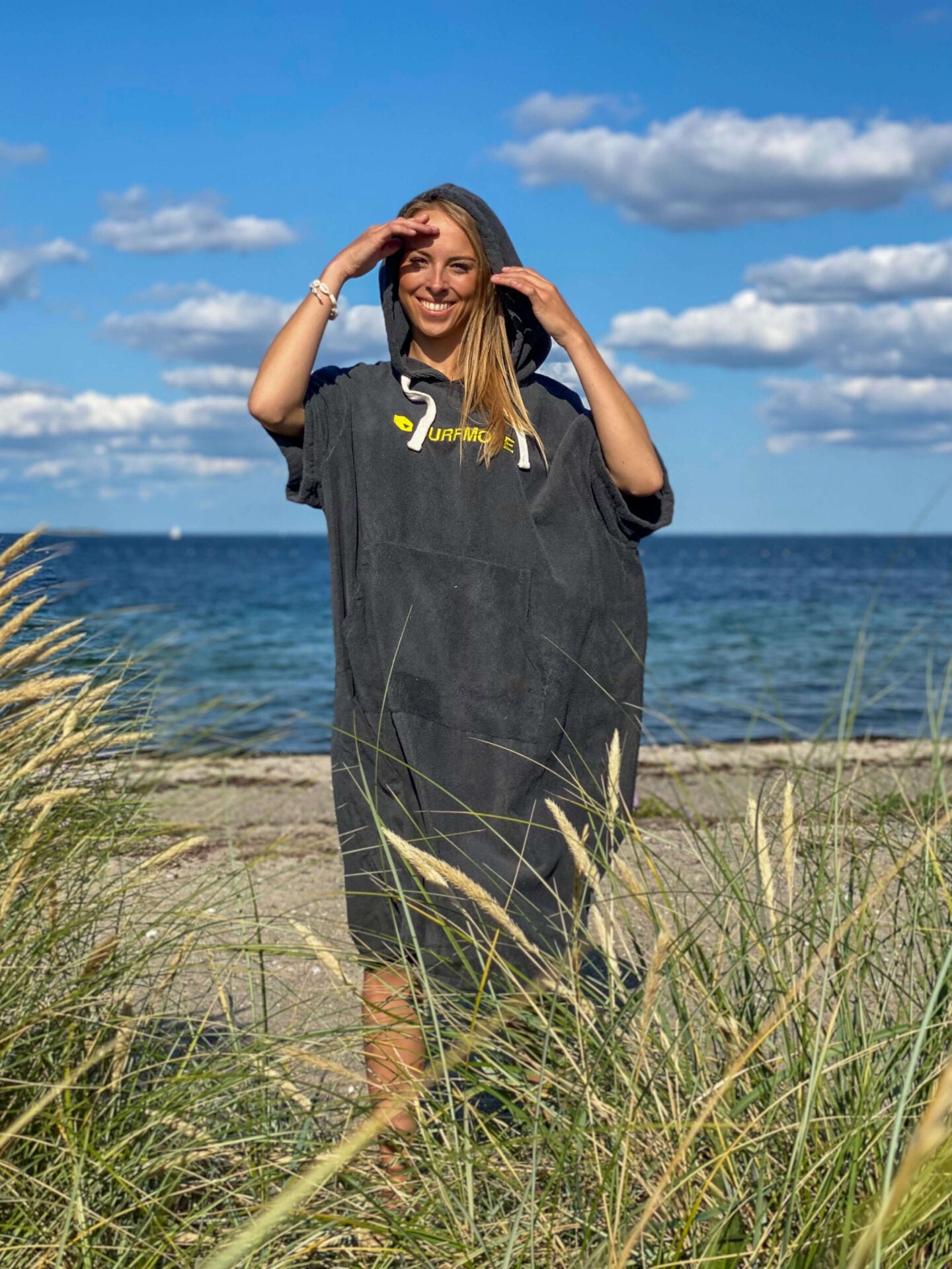SURFMORE badeponcho til voksne - Microfiber - Grå