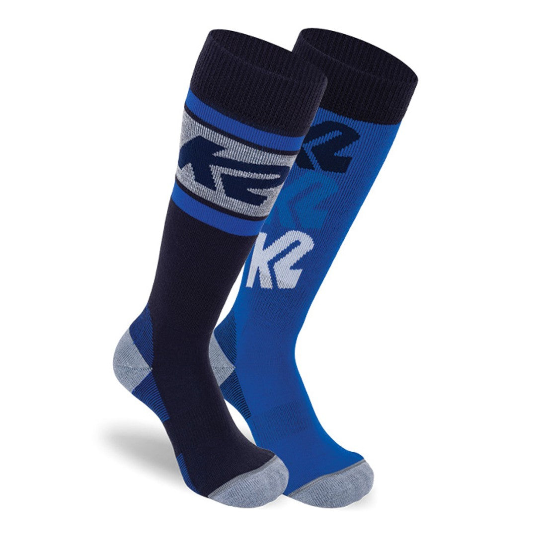 K2 All Mountain skistrømper til børn (2-pack) - Navy/Grå/Roy L (35-38)
