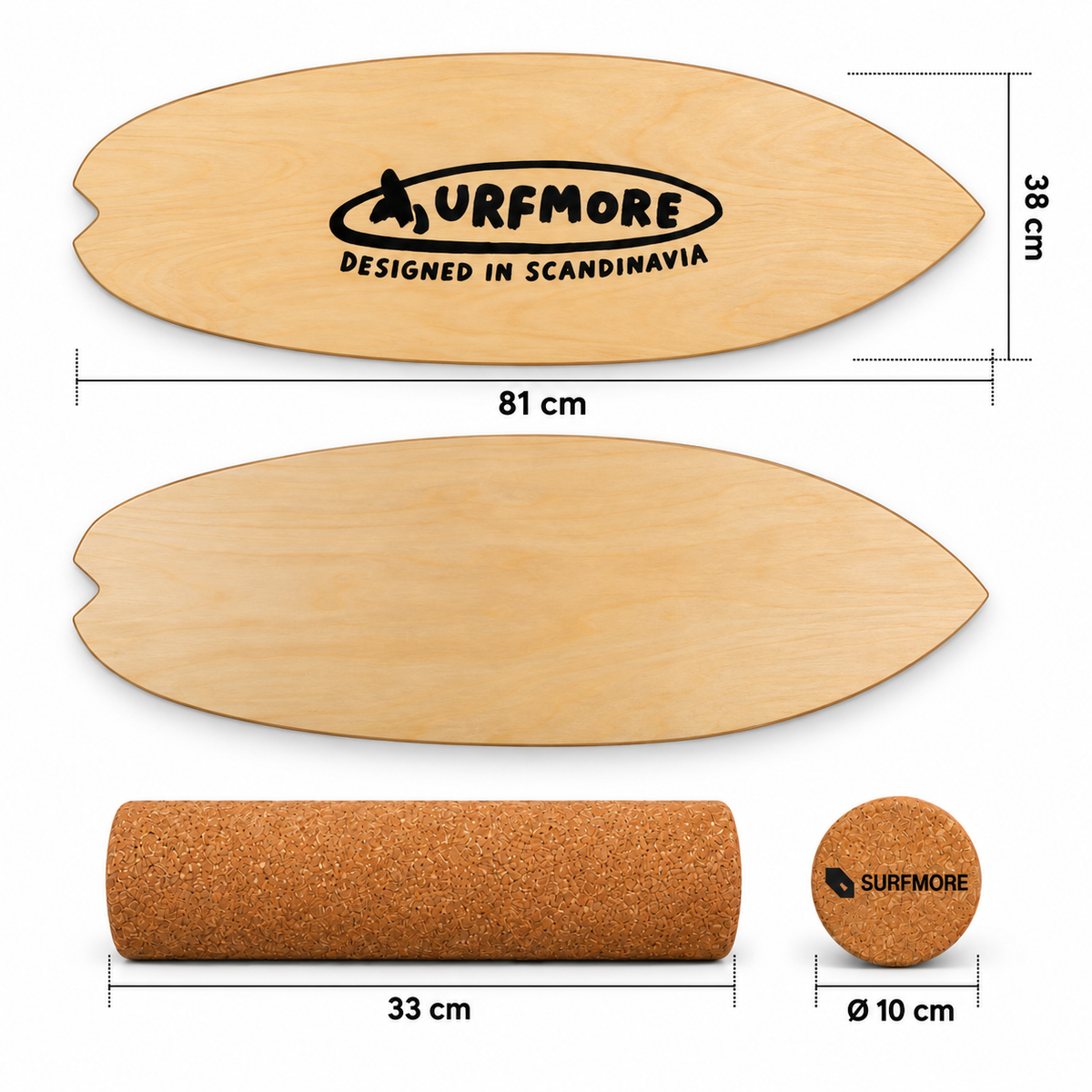 SURFMORE Fishtail Balansebrett - Natural