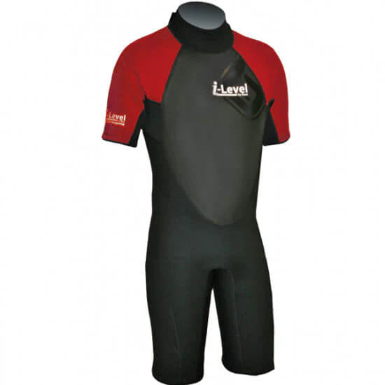 Base I-Level Shorty Våddragt (2/2 mm) Flatlock - Sort/Rød 6 år 125 cm